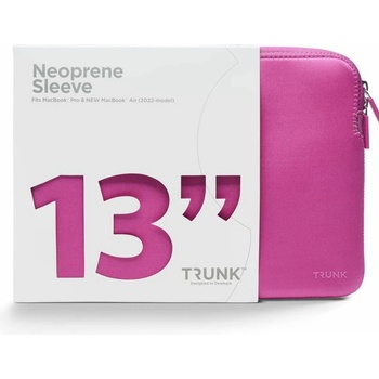 Trunk Калъф за лаптоп Trunk Laptop Sleeve (2022) Pink, до 13" (33.02cm), гумиран двоен цип, устойчив на прах, влага, топлина и надраскване, розов (TR-ALSPA13-LRO)