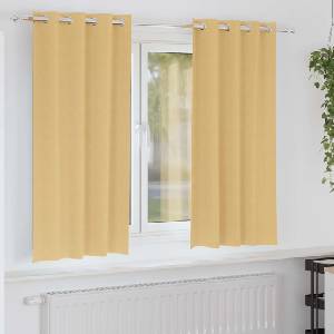 Pure Line Home Плътни завеси в цвят охра с метални халки, 2 бр. , 140 x 175 см