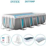 Intex Басейн с конструкция, 400x200x122 см, INTEX 26770NP Prism Frame ClearView, с филтърна помпа, стълба, подложка, покривало (26770NP)
