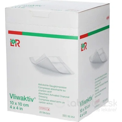 Vliwaktiv kompresy s aktívnym uhlím 10 x 10 cm 20 ks