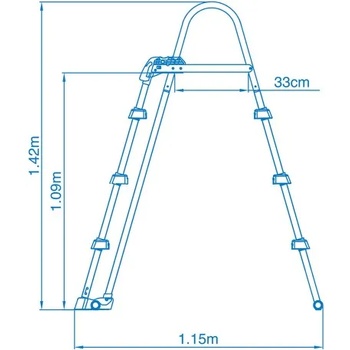 Intex Стълба за басейн Intex 28075 със сваляеми стъпала 107см (28075)