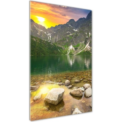 Vertikálny foto obraz sklo tvrdené Morské oko Tatry 50x100 cm