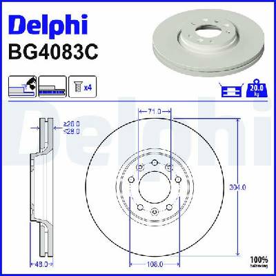DELPHI Brzdový kotúč BG4083C