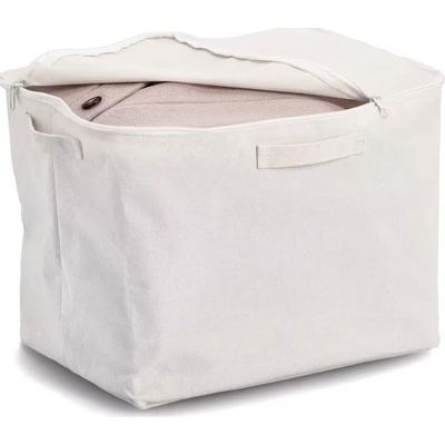 Zeller Present Úložný textilný box so zipsom na uloženie textilu CREAM, 38 × 27 × 27 cm