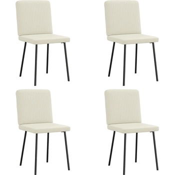 vidaXL Трапезни столове, 4 бр, кремави, кадифе (3315295)