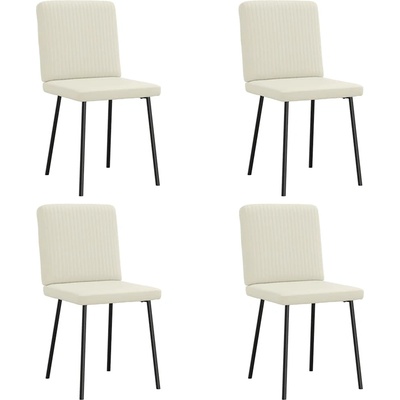vidaXL Трапезни столове, 4 бр, кремави, кадифе (3315295)