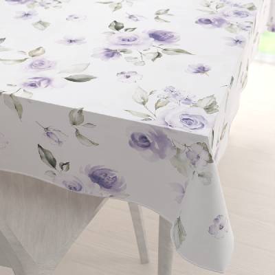 Biante Teflónový obdĺžnikový obrus TF-024 Fialové ruže na bielom 100x160 cm