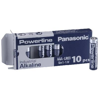 Алкални батерии индустриални LR03 AAA 1, 5V 10PK INDUSTRIAL Powerline PANASONIC (PAN-BA-LR03-10PK-IND)