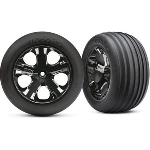 Traxxas колело 2.8", джанта All-Star черен хром, гума Ribbed (2) (предни)