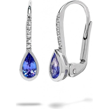 Blink-Blink náušnice z bieleho zlata s diamantami a Tanzanitom 3292BTaA
