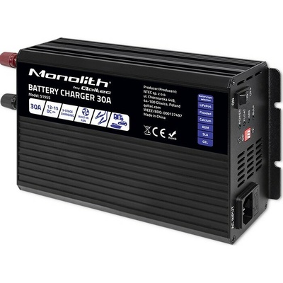 Qoltec monolith pre LiFePO4 AGM GEL SLA batérie 30A 12V