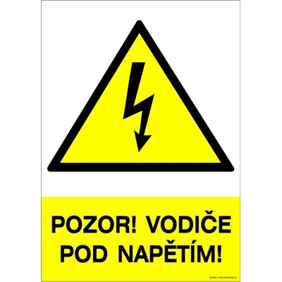 RAFO Samolepka Pozor! Vodiče pod napětím Velikosti: 7 x 10 cm