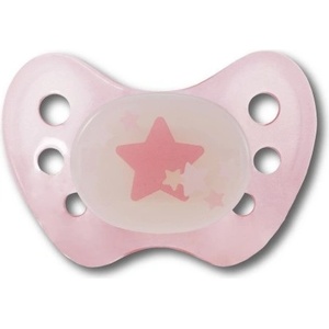 Dentistar Силиконова светеща залъгалка Dentistar - Розова звезда, размер 1 (22203) - baby