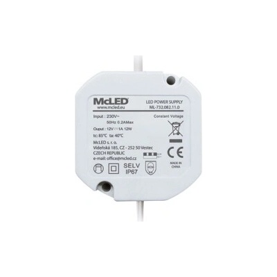 Napájecí zdroj McLED ML-732.082.11.0 12W 12VDC IP67