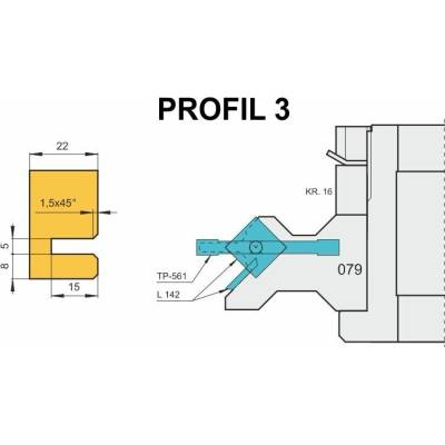 Frézy na obložkové zárubně s VBD - profil 3, 160x70x30(40), 22/26mm