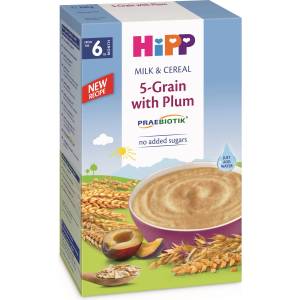 Hipp Инстантна млечна каша с пребиотик Hipp - 5 култури и сливи, 250 g (2918) - ozone