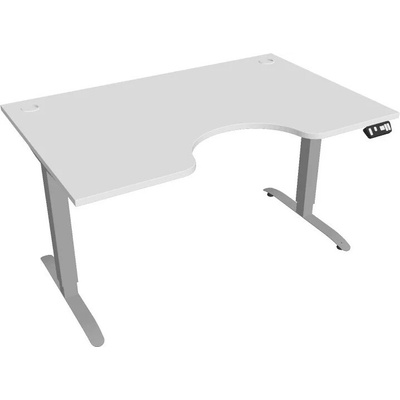 Hobis Office Pro psací stůl Motion MS ERGO 2 Šířka: 140 cm, Barva desky: bílá, Barva kovu: šedá RAL 9006 Šířka 120-180 cm / 27 barevných variant