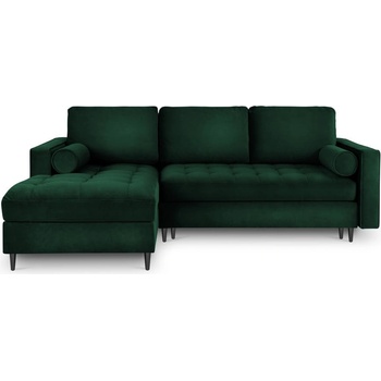 Milo Casa Зелен кадифен ъглов разтегателен диван , ляв ъгъл Santo - Milo Casa (MIL_LCF_44_A3_SANTO2)