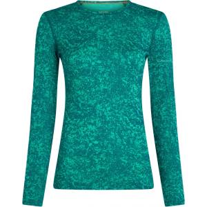 Icebreaker Дамско мериносово термобельо Icebreaker Women's Merino 200 Oasis L/S Crewe Moss Bloom Aop Merino base layer - Fresh / Tidal Teal / Aop (115-2819-0214)