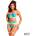 Adalet Harlow Bra, Garter, Panties & Leg Ring Set Yellow & Blue S/M