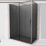 Mexen Velar плъзгаща се душ кабина 150 x 90 cm, графит, розово злато - 871-150-090-41-60 (871-150-090-41-60)