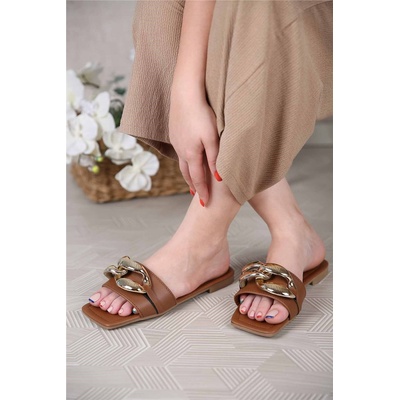 Moda Trend Дамски чехли - Таба #308980 (308980_Кафяво)