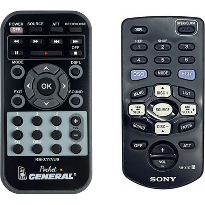 GENERAL Sony rm-x117 - дистанционно управление дубликат (rm-x117)