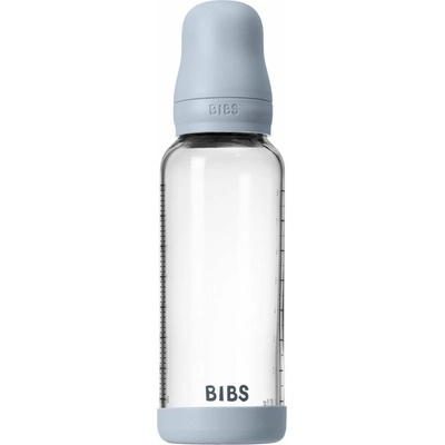 Bibs antikoliková sklenená fľaša s kaučuk cumlíkom Baby Blue 240ml