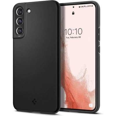 Spigen Thin Fit Case - качествен тънък матиран кейс за Samsung Galaxy S22 (черен)