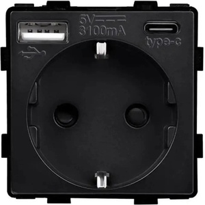 Luxon КОНТАКТ С usb-a+c И ДЕТСКА ЗАЩИТА МЕХАНИЗЪМ ЧЕРЕН luxon (737494801362)