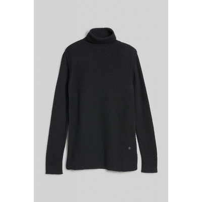 Woolrich DIAGONAL STITCH TURTLENECK čierna