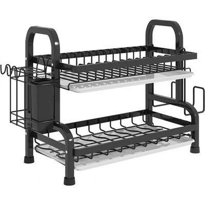 MAKRO - Odkvapkávač poschodový 62x25x40cm, čierny