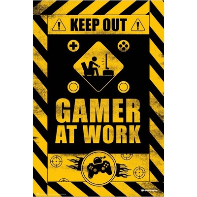 Plagát, Obraz - Keep Out! - Gamer at Work, 61 × 91.5 cm