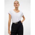 Vero Moda Тениска Vero Moda Women's Filli Short-Sleeve V-Neck Regular Fit T-Shirt - Bright White