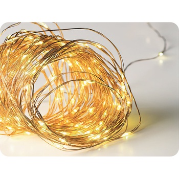 ACA Lighting LED dekoračná reťaz 20m 200LED WW 8 funkcií s adaptérom zlatá meď X01200132