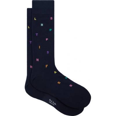 Paul Smith Чорапи Paul Smith Men's Keanu Stamp Crew Socks - Blue 47