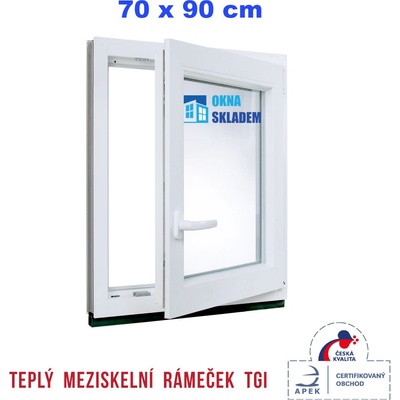 ERKADO 70 x 90 cm bílé |otevíravé i sklopné pravé