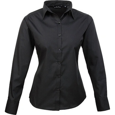 Premier Workwear Dámska košeľa s dlhým rukávom PR300 Black