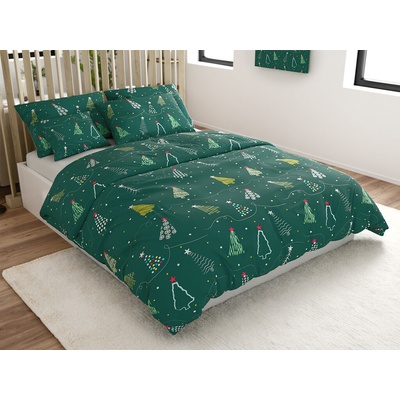 Textilomanie Obliečky z mikrovlákna CHRISTMAS DRIFT zelené 70x90 140x200