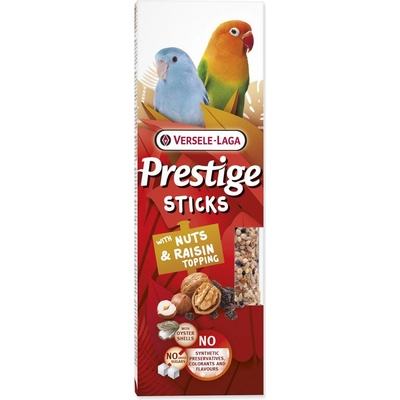 Versele-Laga Prestige Sticks tyčinky ořechy a hrozinky pro malé papoušky 60 g – Sleviste.cz