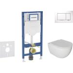 Geberit Duofix - Комплект за монтаж пред стена, тоалетна Oudee и седалка със система „softclose, бутон Sigma20, бял/хром SANI11CA3115B (SANI11CA3115B)