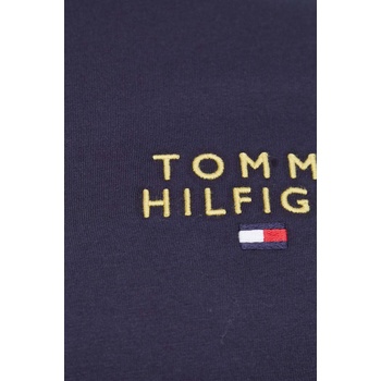 Tommy Hilfiger Домашна памучна блуза с дълги ръкави Tommy Hilfiger в тъмносиньо с меланжов десен (UM0UM03067)