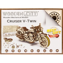 Wooden City 3D puzzle Motocykl Cruiser V-Twin 168 ks