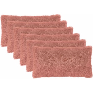 vidaXL Калъфка за възглавница 6 pcs HEERLEN Розово 40 x 80 cm ПВ флийс (910124)