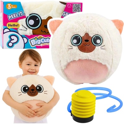 LEAN Toys 28662 Plyšový skákací míč koťátko BigCutePet 50 cm bílé
