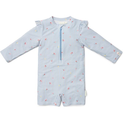 Little Dutch Бебешки цял бански костюм с дълъг ръкав Little Dutch - Sunny Flowers Blue, 62/68 cm, 2-6 м (CL25038109)