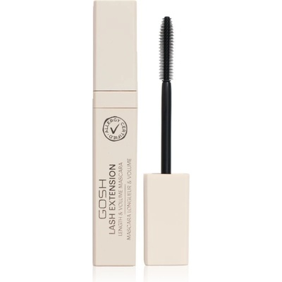 Gosh Lash Extension řasenka pro prodloužení a zahuštění řas Extreme Black 7 ml