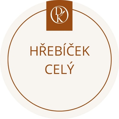 Davídkovo koření Etiketa Hřebíček celý béžová průměr 4,5 cm 1 ks