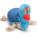 Uniq Pets Plush Dog Toy Squeakies Blue Rooster Tug Toy плюшена играчка петел за кучета с писукане и въжета, 22 x 14, 5 x 18 cm