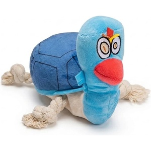 Uniq Pets Plush Dog Toy Squeakies Blue Rooster Tug Toy плюшена играчка петел за кучета с писукане и въжета, 22 x 14, 5 x 18 cm